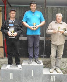 Víťazná trojica súťaže (zľava) D. Bublák, P. Haring a M. Sabaka